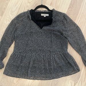Loft sheer long sleeve top